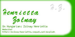 henrietta zolnay business card